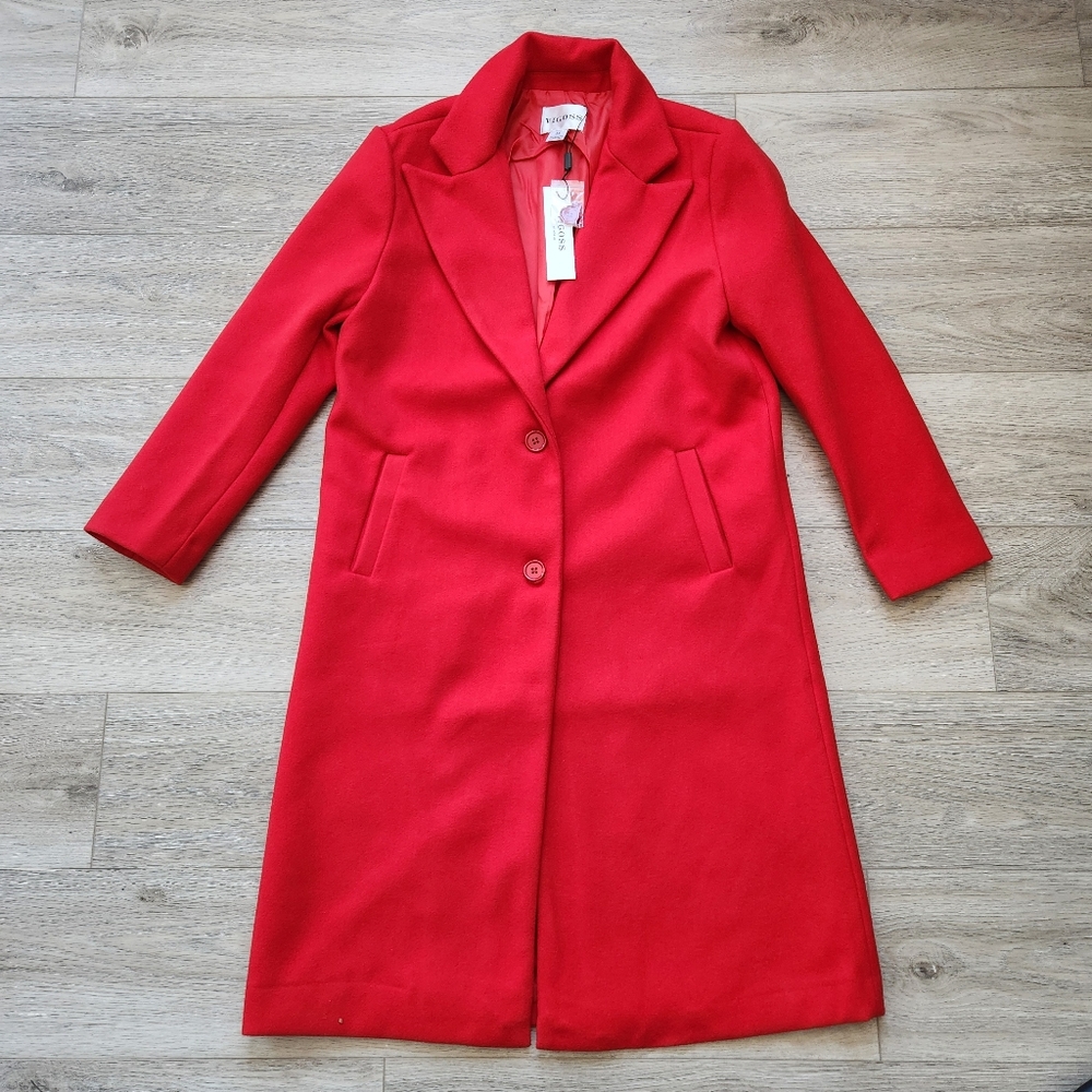 Vigoss Red Peacoat Jacket Women's Medium Nwt - Picture 1 of 12